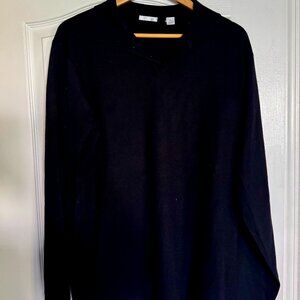 HALOGEN Men's Black Collared Knitted Long Sleeve Shirt Size XL